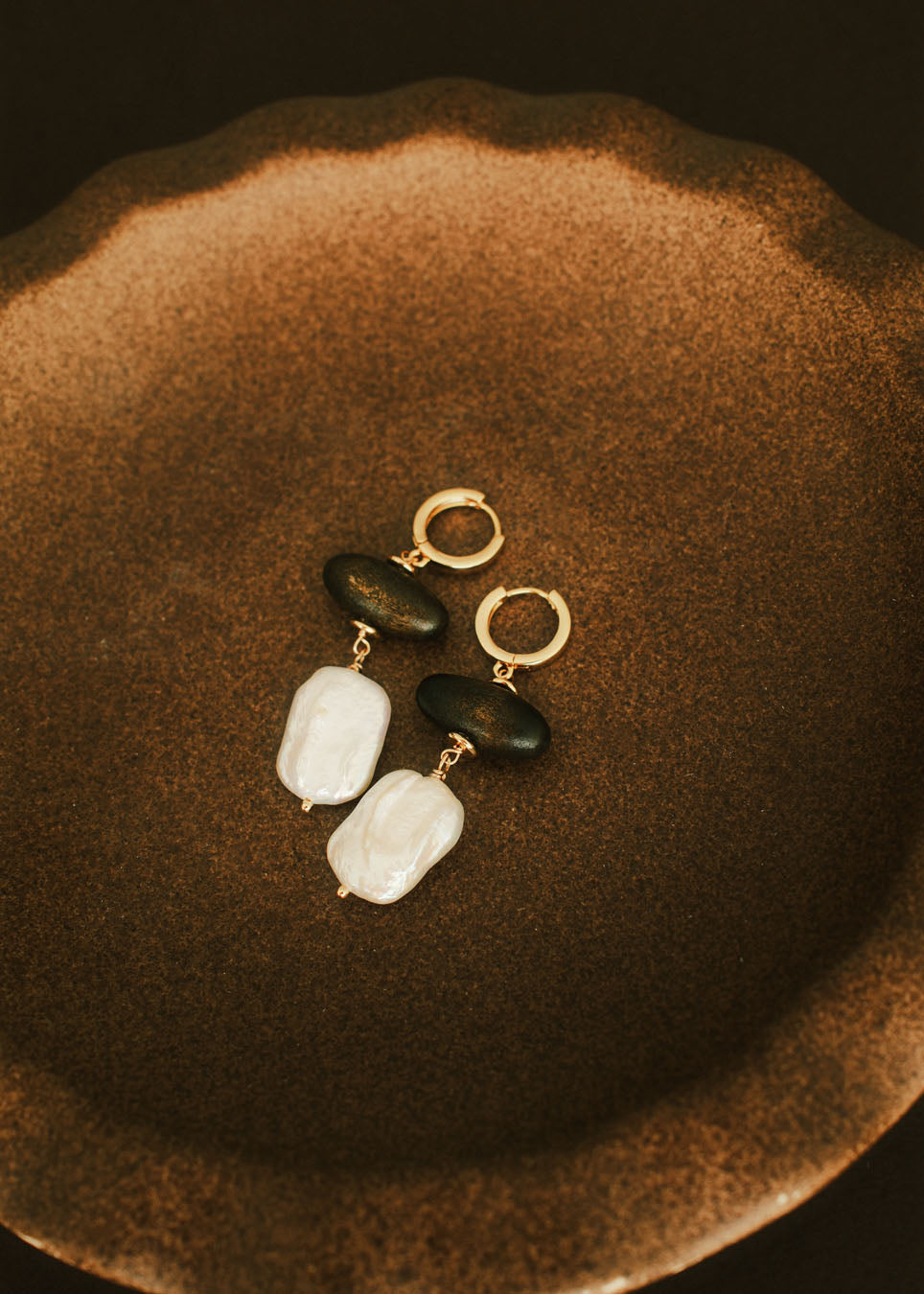 Earth & Gold Drop Earrings