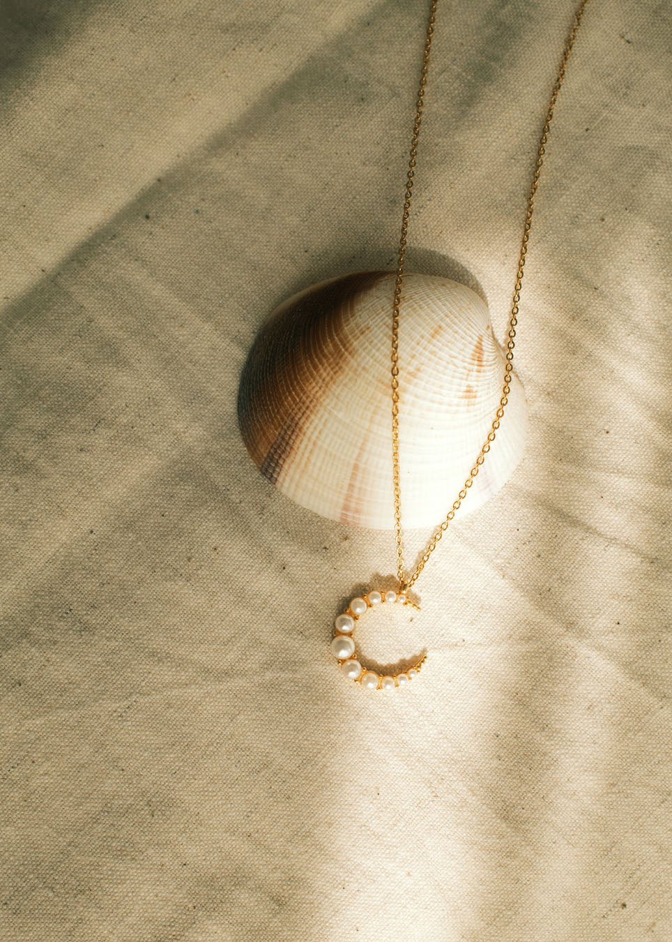 Luna Pearl Crescent Necklace