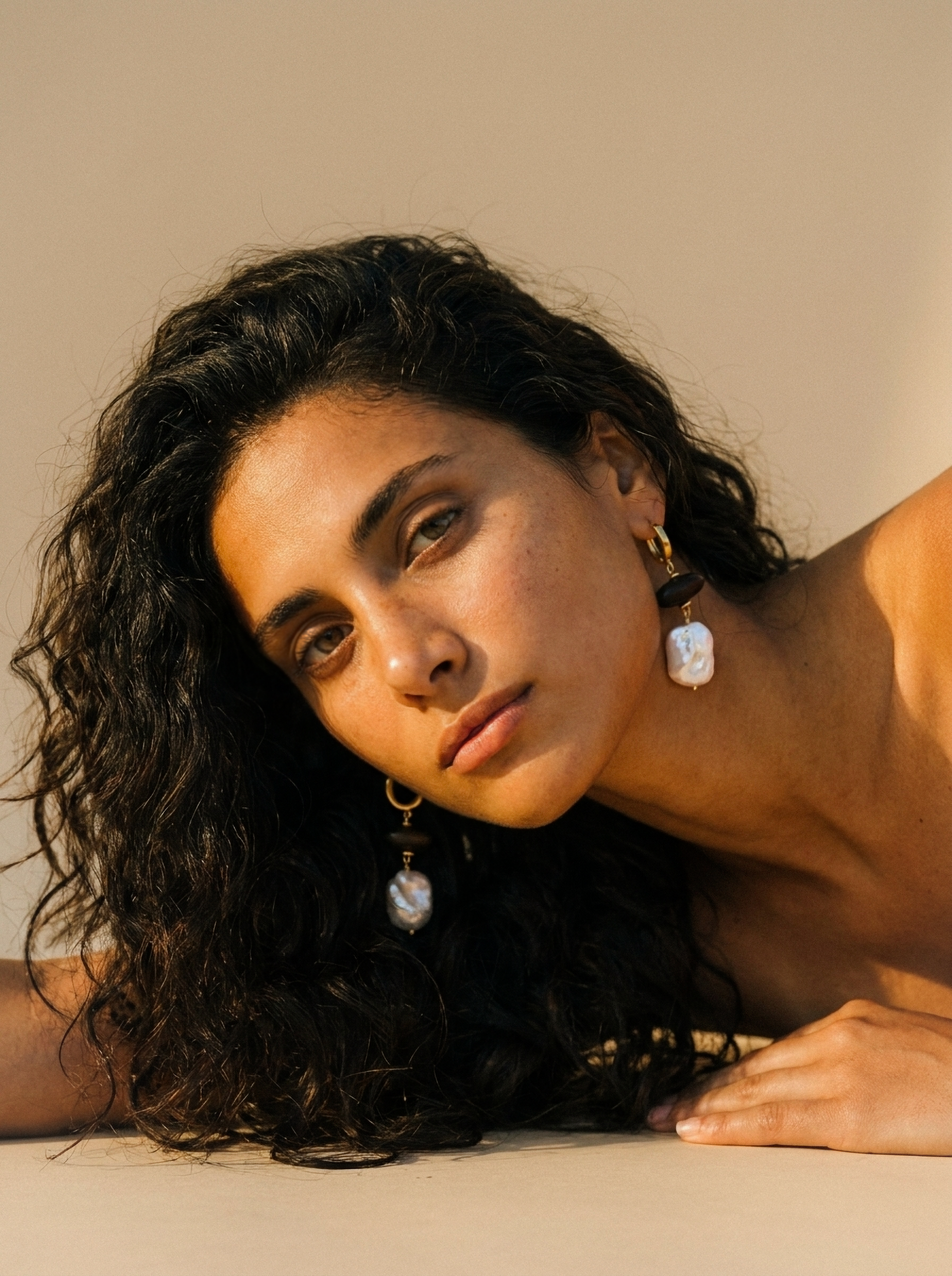 Earth & Gold Drop Earrings