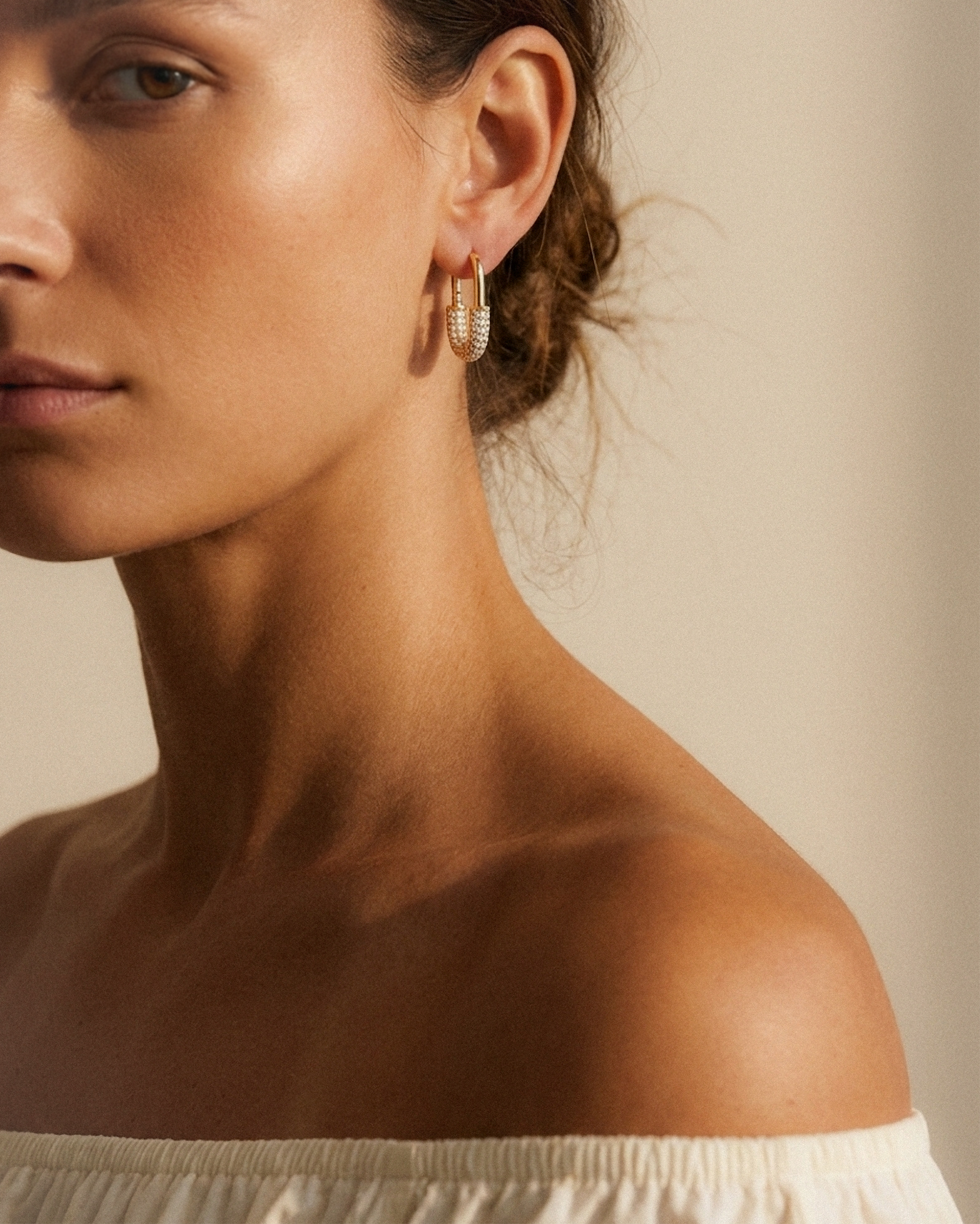 Golden Glow Huggie Hoops
