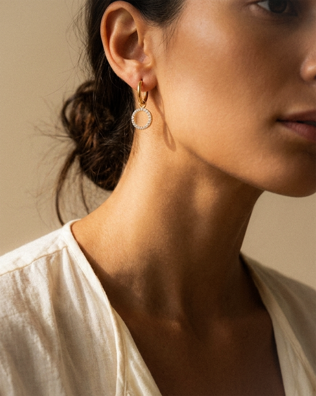 Pearl Drop Hoops