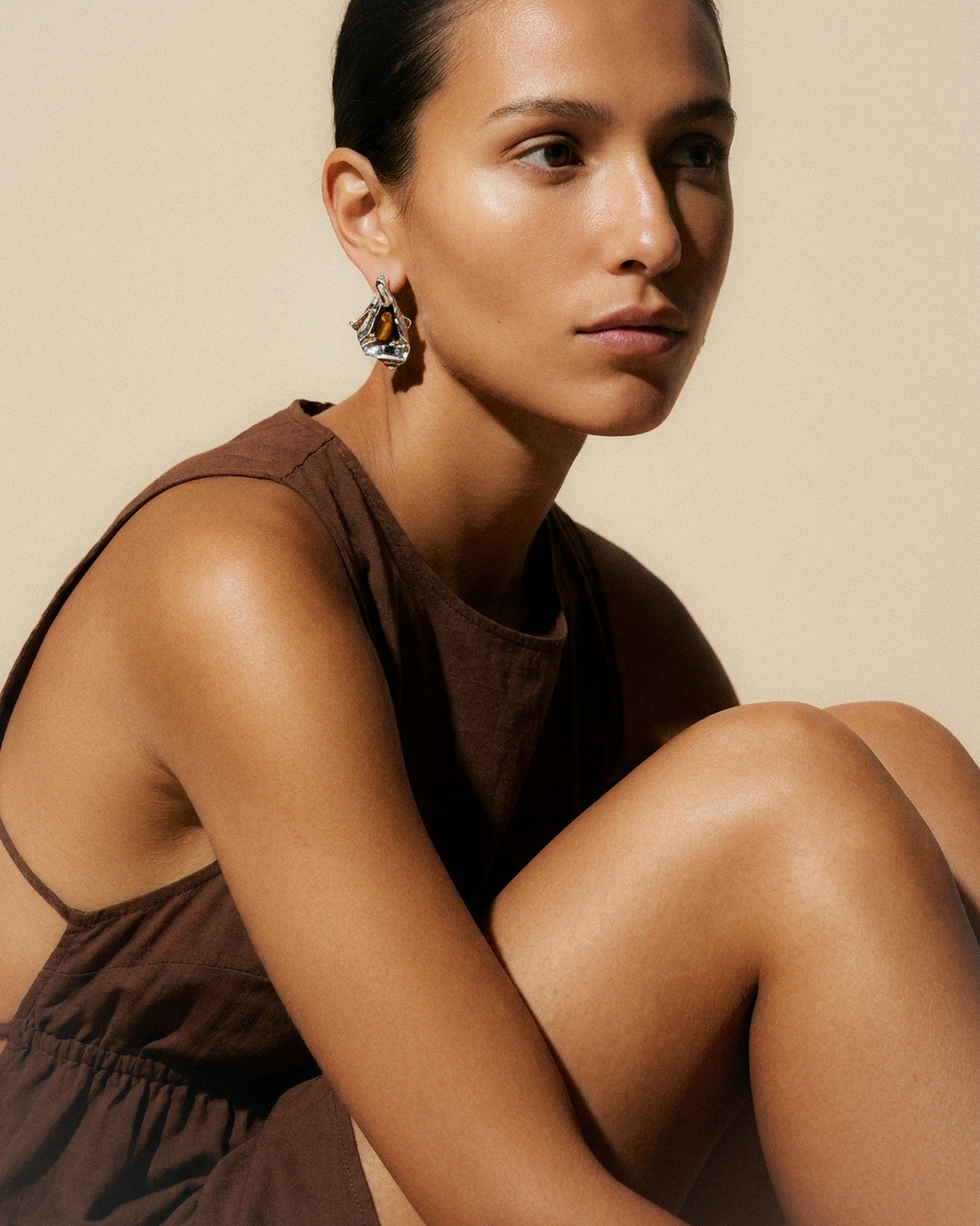 Liquid Metal Statement Earrings