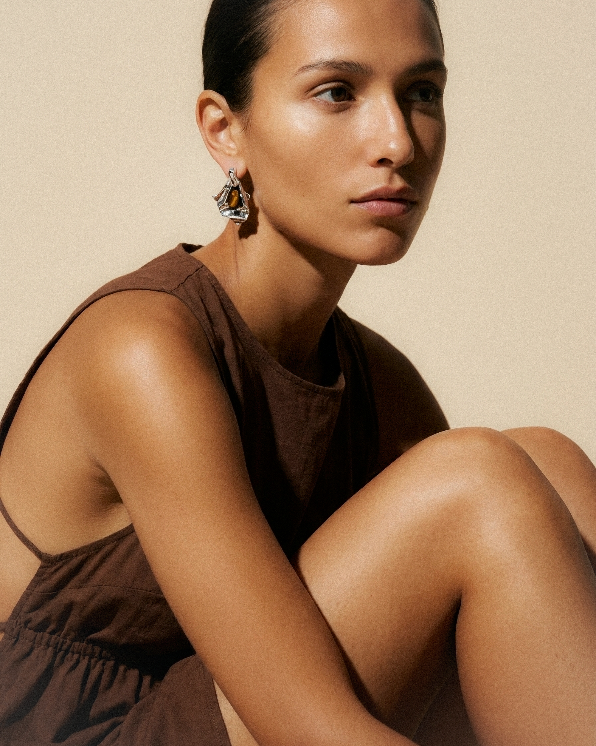 Liquid Metal Statement Earrings