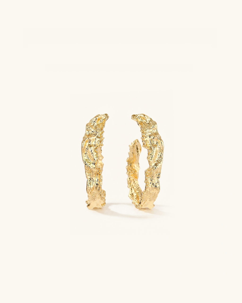 Molten Gold Textured Hoops