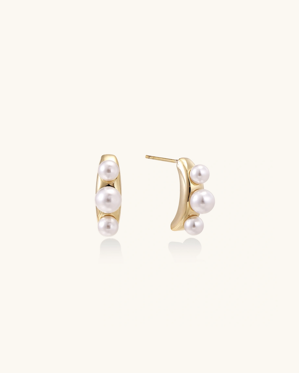 Pearl Trio Curve Studs