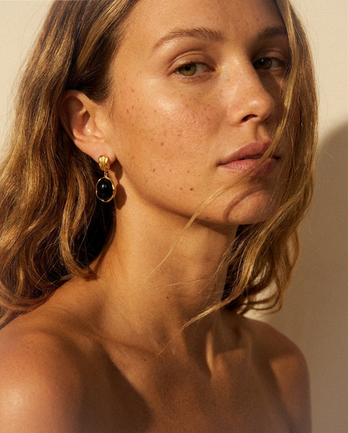 Ripple Drop Agate Earrings