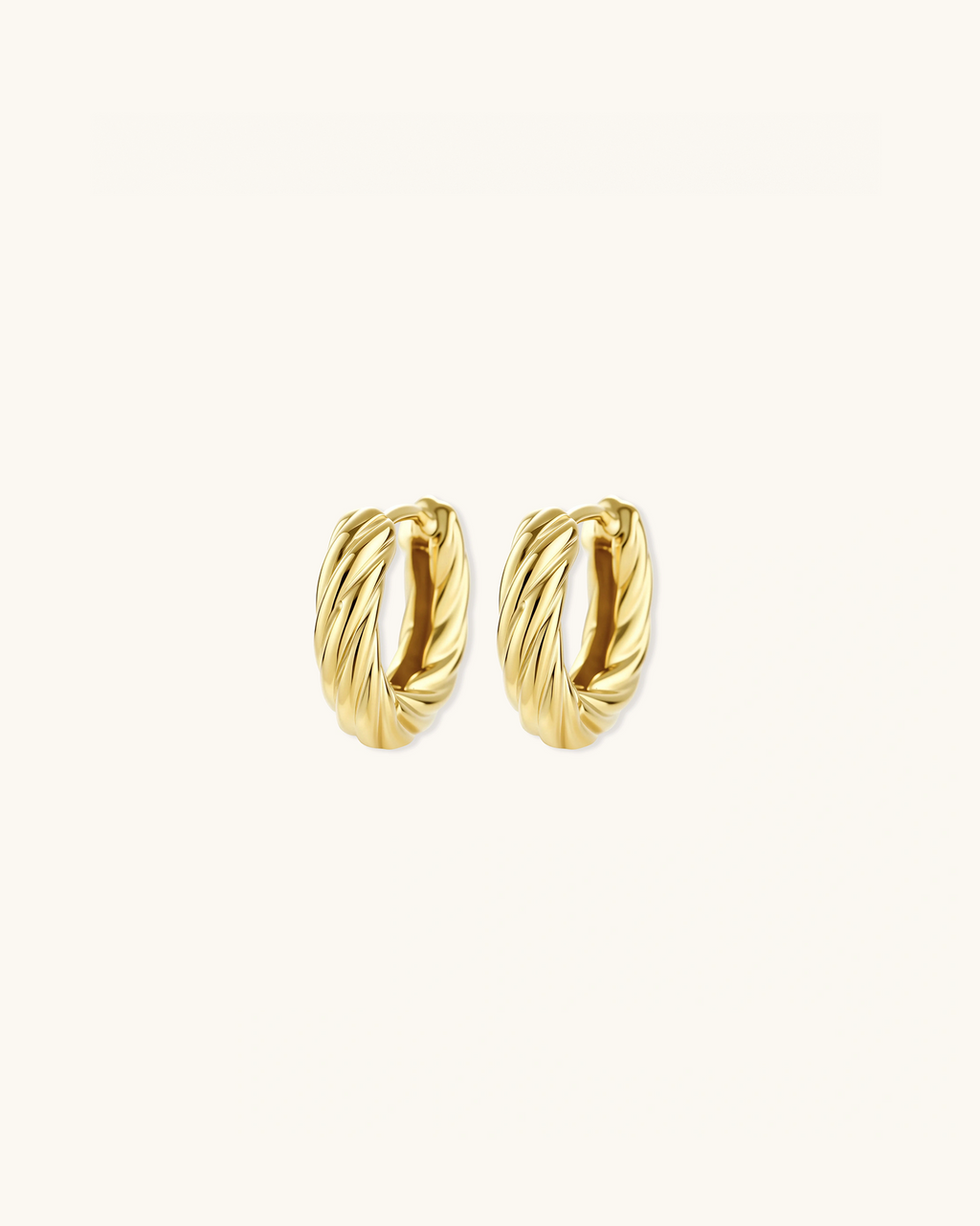 Twisted Gold Huggie Hoops