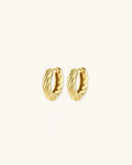 Twisted Gold Huggie Hoops