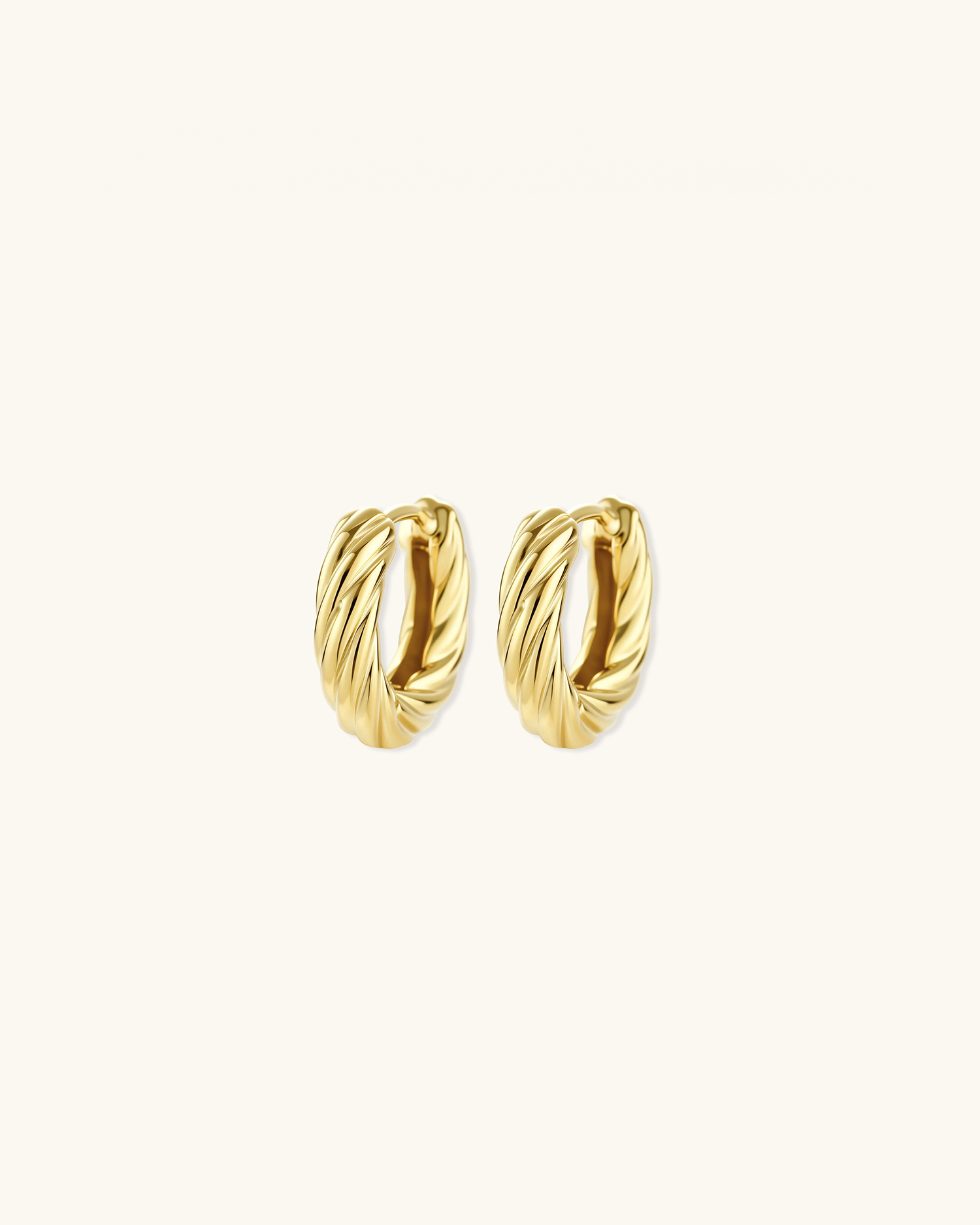 Twisted Gold Huggie Hoops