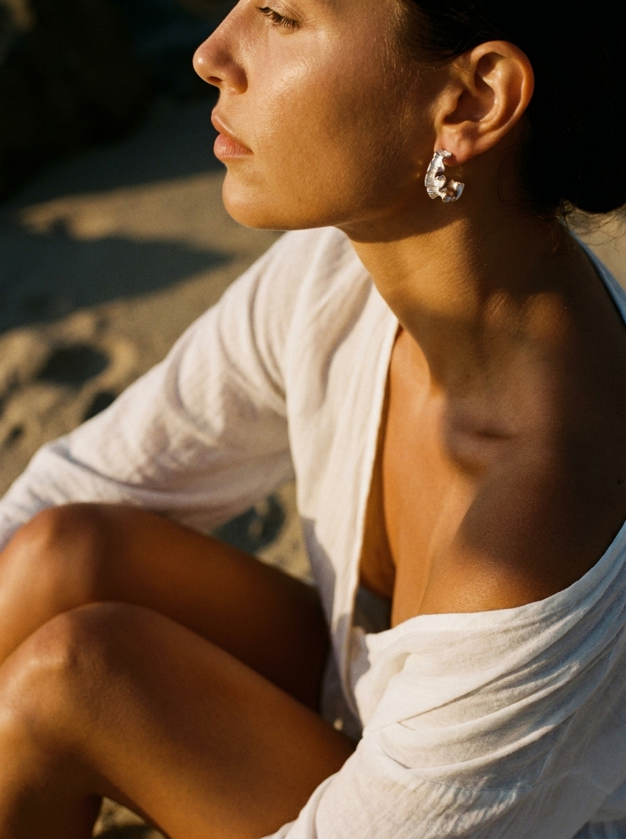 Ripple Hoop Earrings
